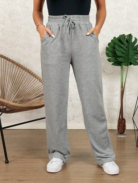 A-Lows A&L calca pantalona de moletinho Basica Classic Reto