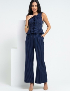 A-Lows Conjunto Listrado F Blusa Regata E Calça Fler na internet