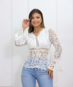 A-Lows A&L BLUSA RENDA GUIPIR/MANGA LONGA na internet