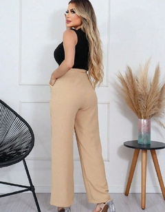 Imagem do A-Lows A&L Calça Pantalona Tecido de Duna Com Faixa Elastano Na Cintura