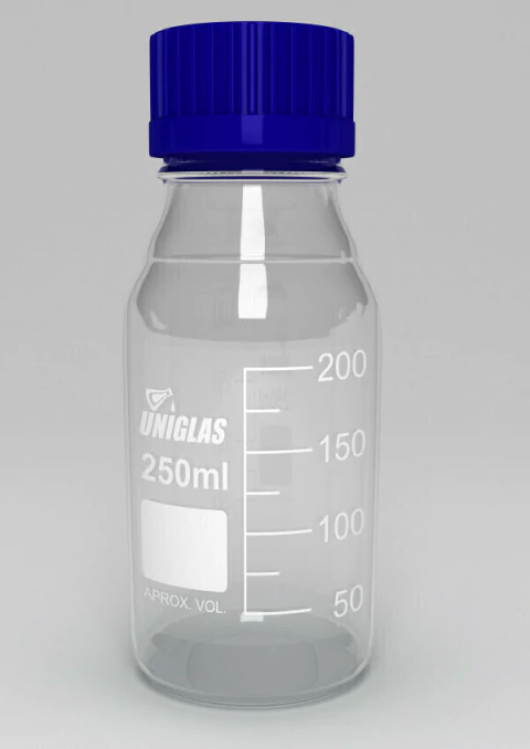FRASCO REAGENTE BORO INC. T/R ANTI-GOTAS GRAD. CAP 2.000ML - UNIGLAS