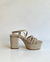 Ambar Alto con plataforma Terciopelo Beige