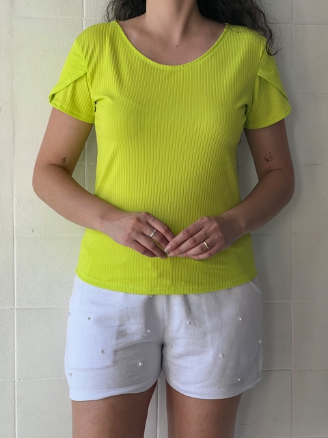 Blusa Canelada Verde Lima