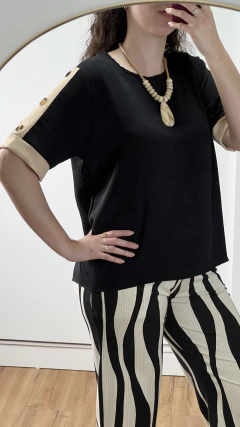 Blusa Marfim Preta - loja online