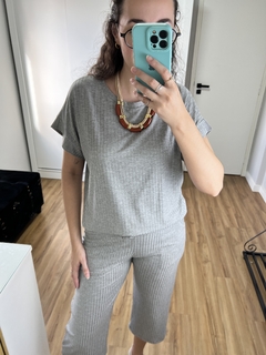 Blusa Morcego Canelado Mescla
