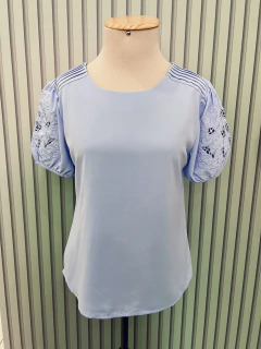 Blusa Fiore Vazada Azul - loja online