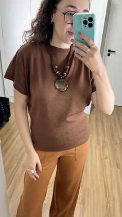 Blusa Tricot Tereza Marrom - comprar online