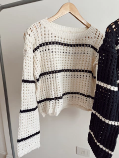 sweater calado rayado - Brunella Online
