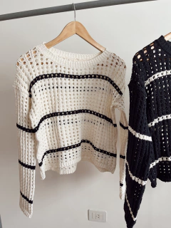 sweater calado rayado - comprar online