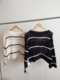 sweater calado rayado