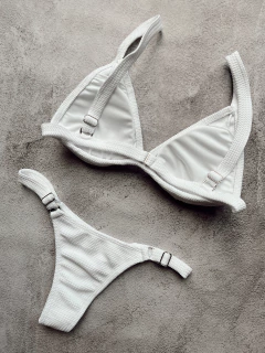 Bikini blanca texturada conjunto - Brunella Online
