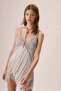 Crochet Vestido Corto Con Flecos Pre Order - tienda online