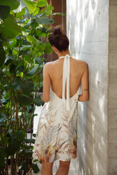 Garza Mora Vestido Corto Con Cuello Alto Regulable y Espalda Descubierta - comprar online