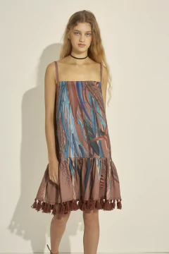 Iruya Vestido Corto Con Escote Recto - Solangem