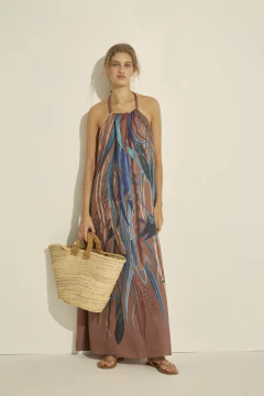 Iruya Vestido Cuello Alto Con Espalda Descubierta - comprar online