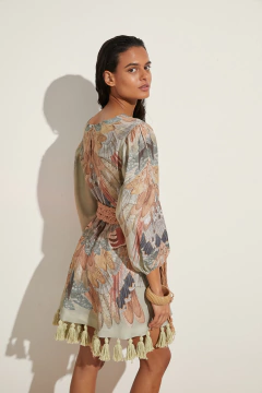 Uquia Vestido Corto Con Borlas - Solangem