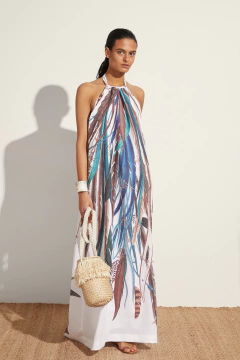 Iruya Vestido Cuello Alto Con Espalda Descubierta - Solangem