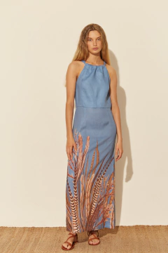 Traful Vestido Largo Cuello Alto Y Espalda Cerrada