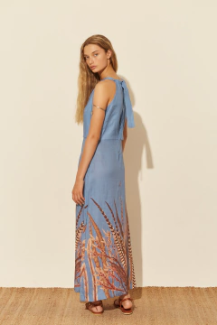 Traful Vestido Largo Cuello Alto Y Espalda Cerrada - comprar online