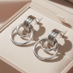 Brinco Feminino Argola Reese Aço Inox Cirúrgico Antialérgico - euroimportados