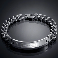 Pulseira Bracelete Cruz Aço Inoxidável ( cod. BR-048SG ) - euroimportados