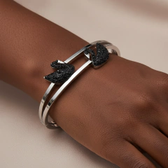 Pulseira Feminina Prata Cisne Syris Minimalista Em Aço Inox - comprar online