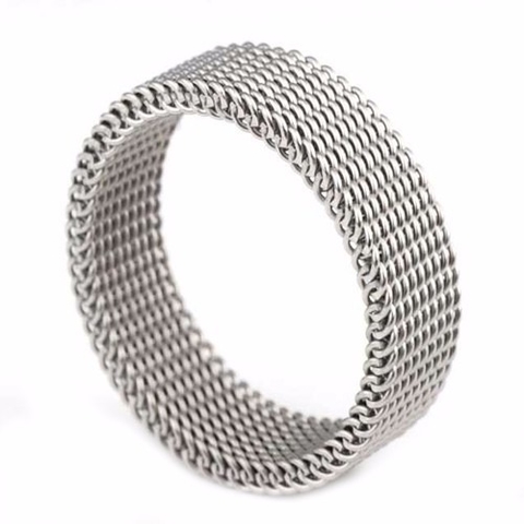 Anel flexível prateado