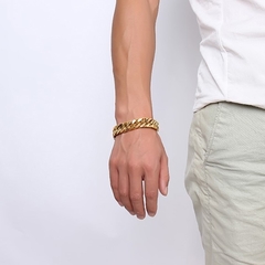 Pulseira De Luxo 15mm Banhada A Ouro 18K ( BR-12G ) na internet