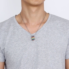 Colar Alianças Orgulho LGBT Arco Iris Em Aço Cirúrgico ( cod. PPN-006 ) - comprar online