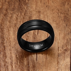 Anel Preto Titânio  Masculino ( cod. TR-016B ) - comprar online