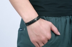 Pulseira Bracelete Masculina Titânio Super Imãs Neodimio ( cod. SBRM-005 ) - euroimportados