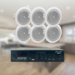 Combo De Sonido Musica Funcional Amplificador Y 6 Parlantes