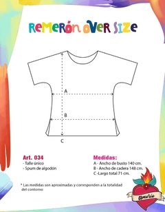 Art 034~ Remeron Over size Frida florecitas - Amorio