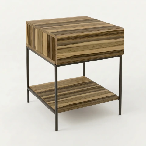 Mesa Luz Industrial Sova 41cm Melamina Premium Hierro Jiga