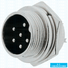 Conector Macho 6 Pines Metálico Chasis