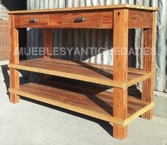 Aparador Vanitory de 3 planos con 2 cajones en pinotea (AP305A) - comprar online