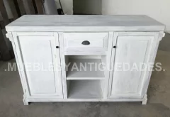 Barra mostrador pulpería en madera maciza de puertas recicladas (BA115M)