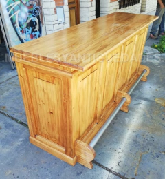 Barra mostrador estilo colonial con baranda apoya pies (BA116A) - tienda online