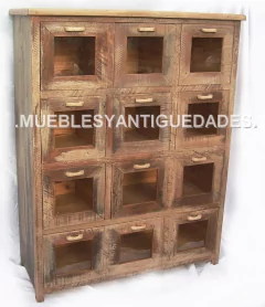 Fideera antigua 12 cajones en pinotea reciclada (FI104A) - comprar online
