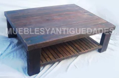 Mesa ratona en pinotea con estante revistero (MR109A)