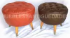 Banqueta Puff redondo capitoné chico tapizado en pana cuero vinílico ecocuero cuerina (PC101M)