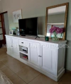 Mueble para TV / audio en madera maciza laqueado blanco (TV110M)