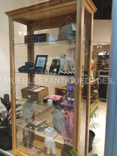 Vitrina cristalero farmacia estilo inglés en pinotea (VI102A)