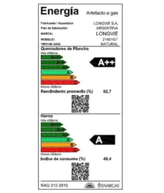 Cocina A Gas Longvie 21601gt 60cm Grafito Grill Eléctrico - tienda online
