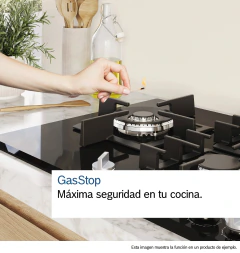 Anafe a Gas Bosch Serie 6 PPQ7A6I40 75 cm Cristal Negro 5 Quemadores - cocinasonline