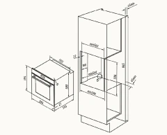 Horno a Gas Empotrable Vondom 60 cm 81 Litros TNC60GAS - tienda online