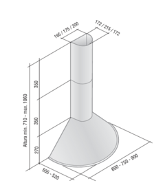 Campana Cocina Llanos Circular/milenica Acero 90 cm 24903 - comprar online