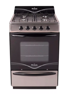 Cocina Florencia Recta 5518F a gas 4 hornallas acero inoxidable puerta con visor 65L