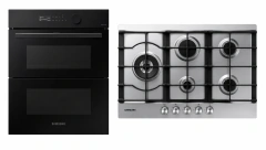 Combo Horno Eléctrico Samsung Bespoke Dual Cook Flex 76 L NV7B5745TAK + Anafe a Gas Samsung 5 Hornallas 75 cm NA75J3030AS