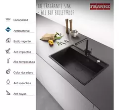 Bacha Cocina Pileta Franke Fragranite MARIS MRG 210/110-72 BLACK MATT - Granito Negra en internet